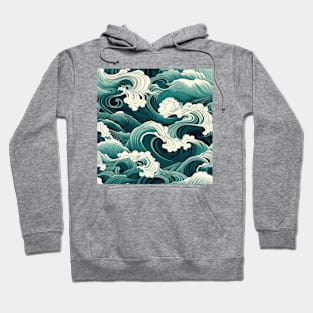 Ephemeral Crests: Hokusai Waves Reimagined Hoodie